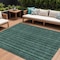 Homeroots 9' X 12' Teal Blue Aqua And Mint Green Striped Washable Indoor Outdoor Area Rug 615092 - alternate 1