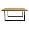 Homeroots 39" Natural And Black Solid Wood And Iron Square Distressed Coffee Table 558160 - alternate 3