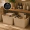 Azar Displays Large Wheat Lined Textured Plastic Storage Tote Bin with Handles, Decorative Organizer Basket, 2PK 556246-WT-2PK - alternate 5