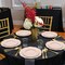 Smarty Had A Party 10.25" Pink with Gold Rim Round Blossom Disposable Plastic Dinner Plates (120 Plates), 120PK 4840PG-CASE - alternate 1