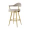 Homeroots 30" Taupe and Gold Fabric and Stainless Steel Bar Height Swivel Bar Chair 569153 - alternate 6