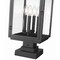 Z-Lite Hartwell 4-Light Outdoor Pier Mounted Fixture, 10 in W x 23.75 H, Sand Black 5019PHBS-SQPM-BK - alternate 4