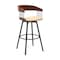 Armen Living Athena 31in Swivel Walnut Wood Bar Stool in Cream Faux Leather with Black Metal LCATBAWACR30 - alternate 1