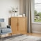 Homeroots Set Of Four Brown Wood Corner Accent Cabinet With Two Doors 712121 - alternate 2