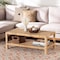 Bali & Pari Kalimantan Bohemian Light Honey Rattan and Mahogany Wood Rectangle Coffee Table 247-13686-ZORO - alternate 4