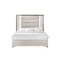 Homeroots Beige White And Chrome Wood Upholstered Lighted Queen Bed Frame 564757 - alternate 5