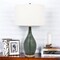 Homeroots 27" Blue Green Glass LED Table Lamp With White Drum Shade 528693 - alternate 6