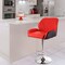 Elama 2 Piece Adjustable Faux Leather Bar Stool in Red and Black with Chrome Base ELM-716-RED-BLK - alternate 2