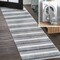 Jonathan Y Fawning Two-Tone Striped Classic Low-Pile Machine-Washable Cream/Dark Gray 2 ft. x 8 ft. Runner Rug WSH304A-28 - alternate 1
