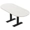 Skutchi Designs 6ft Conference Table With Power Unit | 6 Person Modular Racetrack Meeting Table | Harmony Series HAR-RAC-36X72-T.BK-WA7976-NA - alternate 1