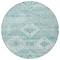 Homeroots 8' Aqua Turquoise And Ivory Round Southwestern Washable Indoor Outdoor Area Rug 588686 - alternate 4