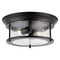 Jonathan Y Lauren 13.25" 2-Light Metal/Glass LED Flush Mount, Black JYL7446D - alternate 1