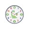 Monarch Specialties Clocks, 18-in. Round, Juvenile, Wall Clock, Multi-colored Face, Blue Frame, Contemporary, Modern I 9100 - alternate 1