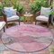 Homeroots 8' Blush And Gray Round Abstract Washable Indoor Outdoor Area Rug 631829 - alternate 3