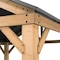Sunjoy 11ftx13ft Outdoor Patio Premium Cedar Wood Frame Gazebo with Matte Black Steel Gable Hardtop Roof A102008001 - alternate 3