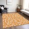 Homeroots 3' X 5' Orange And Ivory Geometric Washable Indoor Outdoor Area Rug 599298 - alternate 3