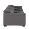 Homeroots 136" Dark Gray Top Grain Leather Reclining USB Sofa And Storage 720314 - alternate 4