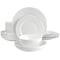 Gibson Elite Embossed Bone China 16 Piece Double Bowl Dinnerware Set in White 99845.16RM - alternate 1