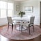 Homeroots 8' Pink And Gray Round Damask Washable Indoor Outdoor Area Rug 603781 - alternate 2