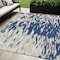 Homeroots 5' X 8' Navy Blue And Ivory Abstract Washable Indoor Outdoor Area Rug 612684 - alternate 1