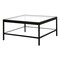 Homeroots 32" Clear And Black Glass And Steel Square Coffee Table With Shelf 520961 - alternate 4