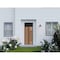 Vdomdoors Front Exterior Prehung Steel Door Ronex1055 Teak Transom Window Sidelite Entry Metal Modern Painted RONEX1055EXD-OAK-W36 X H80+16-LH-I - alternate 3
