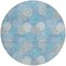 Homeroots 8' Sky Blue Gray And Ivory Round Polka Dot Washable Indoor Outdoor Area Rug 594282 - alternate 5