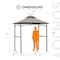 Sunjoy 8 ft. x 5 ft. Black Steel 2-tier Grill Gazebo with Gray and Black Canopy A103002201 - alternate 3