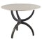 Homeroots 40" Off White And Black Rounded Marble And Metal Three Leg Base Dining Table 380458 - alternate 2