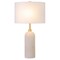 Homeroots 22" Sand Ceramic Table Lamp With White Drum Shade 524275 - alternate 3