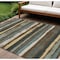 Homeroots 8' X 10' Brown Beige And Green Striped Washable Indoor Outdoor Area Rug 598887 - alternate 1