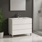 Homeroots 40" White Wood Freestanding Bathroom Vanity With White Sink And Three Drawers 624155 - alternate 2