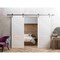Vdomdoors Modern Double Barn Door 64" x 80" inches / Mela 0733 Painted White / 13FT Silver Rail Track Set / S MELA0733DB-S-BEM-64 - alternate 1
