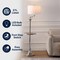 Jonathan Y Cora 60" Modern Metal LED Floor Lamp w/ Integrated Wood Side Table and Swing Arm, Chrome/Brown Wood JYL3055E - alternate 5