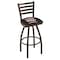 Holland Bar Stool Co 36" Blk Wrinkle Valdosta State Swivel Bar Stool, Ladder Back L01436ValdSt - alternate 1
