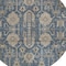 Homeroots 8' Navy Blue Beige And Taupe Round Oriental Washable Indoor Outdoor Area Rug 582100 - alternate 3