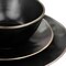 Elama Modern 16 Piece Stoneware Dinnerware Set in Matte Black with Gold Rim ELM-GEORGE16 - alternate 6