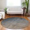 Homeroots 8' Taupe And Gray Round Ombre Washable Indoor Outdoor Area Rug 563705 - alternate 5