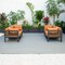 Leisuremod Chelsea 4-Piece Sectional Loveseat Set Black Aluminum with Orange Cushions CSCBL-4OR - alternate 3