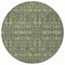 Homeroots 8' Round Blue and Green Round Floral Washable Non Skid Indoor Outdoor Area Rug 564334 - alternate 3