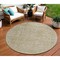Homeroots 8' Tan And Beige Round Abstract Washable Indoor Outdoor Area Rug 616036 - alternate 1