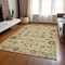 Homeroots 8' X 10' Yellow Gray And Charcoal Oriental Washable Indoor Outdoor Area Rug 582083 - alternate 4