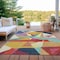 Homeroots 3' X 5' Ivory Orange And Burgundy Geometric Washable Indoor Outdoor Area Rug 616694 - alternate 3