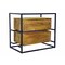 Homeroots 28" Natural Solid Wood and Glass Two Drawer Nightstand 488770 - alternate 1