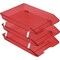 Acrimet Facility 3 Tier Letter Tray Front Load Size Desktop File Organizer Plastic Clear Red 265.7 - alternate 1