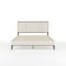 Martha Stewart Jett Queen Size Solid Wood Platform Bed w/Upholstered Base/Inset Paneled Headboard, Dark Brwn/Beige MG-0900271F-Q-DKBRN-BG-MS - alternate 3