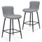 Homeroots Set of Two 27" Gray and Black Faux Leather and Metal Low Back Counter Height Bar Chairs, 2PK 719671 - alternate 4