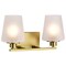 Nuvo Lune, 2 Light Vanity, Vintage Brass Finish, Etched White Glass 60/8232 - alternate 3