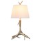 Homeroots 27" Brown Antlers Table Lamp With White Drum Shade 546133 - alternate 2