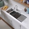 Whitehaus Collection Whitehaus 33 in Undermount Single Bowl 16 Gauge Brushed Stainless Steel Workstation Sink WHSW3319 - alternate 3